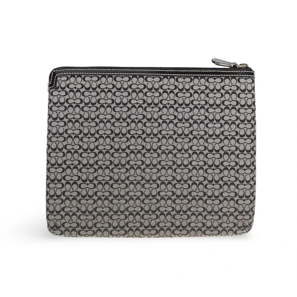 Coach Signature Monogram Tablet Case Unisex OS‎ Black Gray Jacquard Zip Sleeve